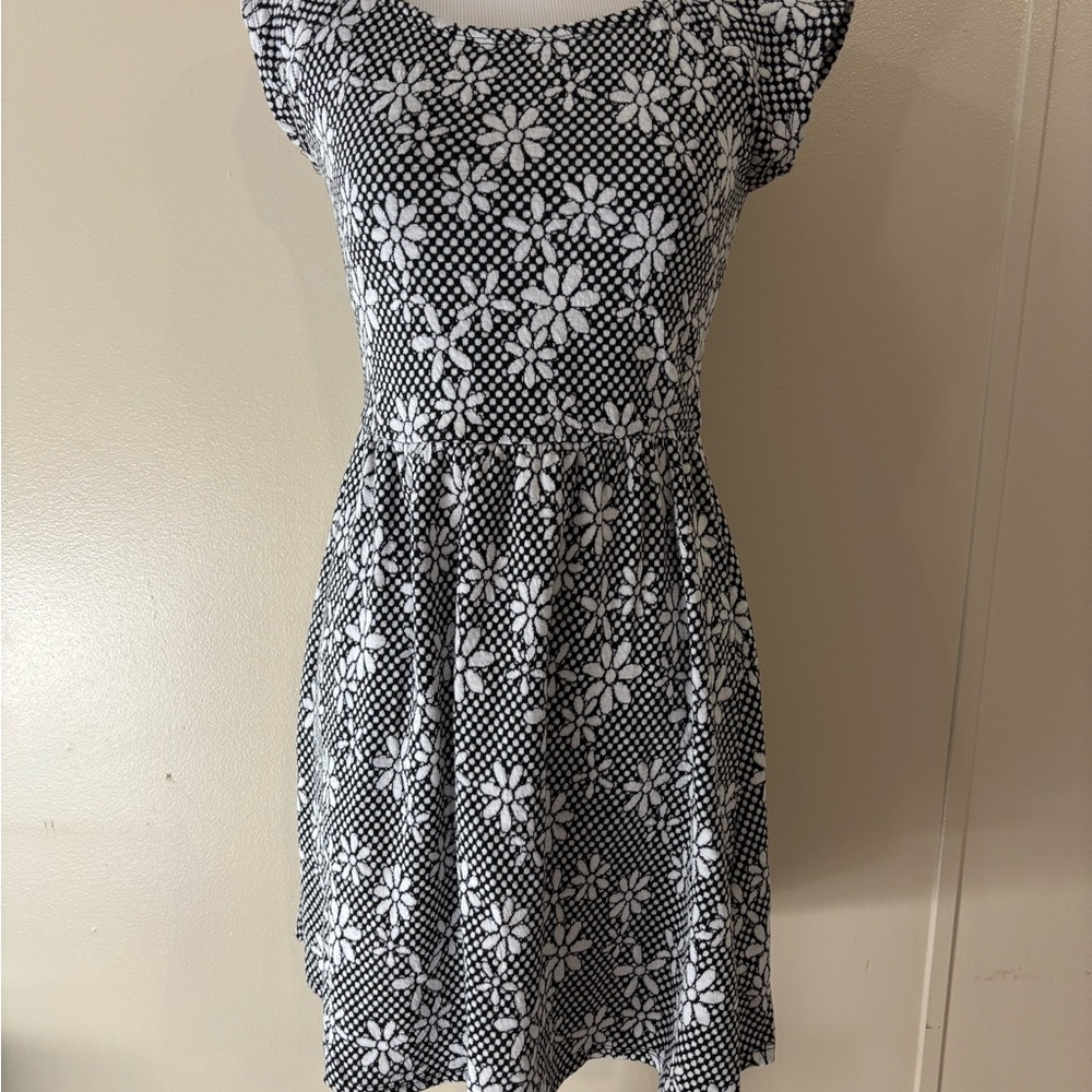 Xhilaration Black and White Floral Mini Dress